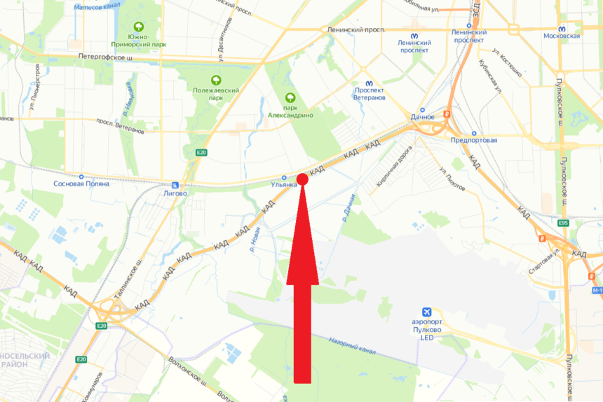 перекрытие КАД на развязке с Таллинским шоссе и ЗСД