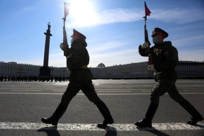 репетиция парада Победы, 9 мая, военные, военнослужащие, солдаты, Дворцовая площадь