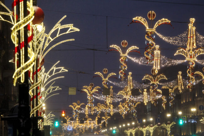 световое оформление, иллюминация, новогоднее оформление, Невский проспект