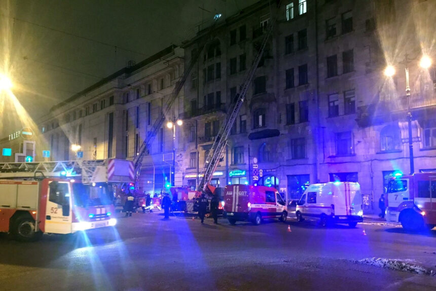 пожар в доме Перцева, Лиговский проспект