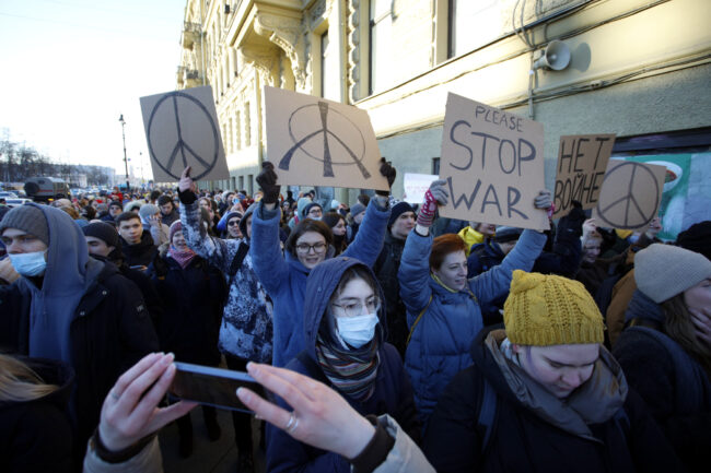 митинг против военной спецоперации на Украине, протест