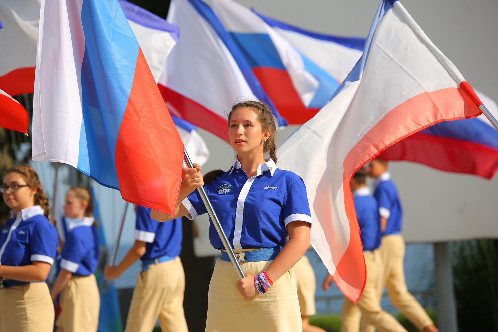 школа, школьники, дети, флаг России