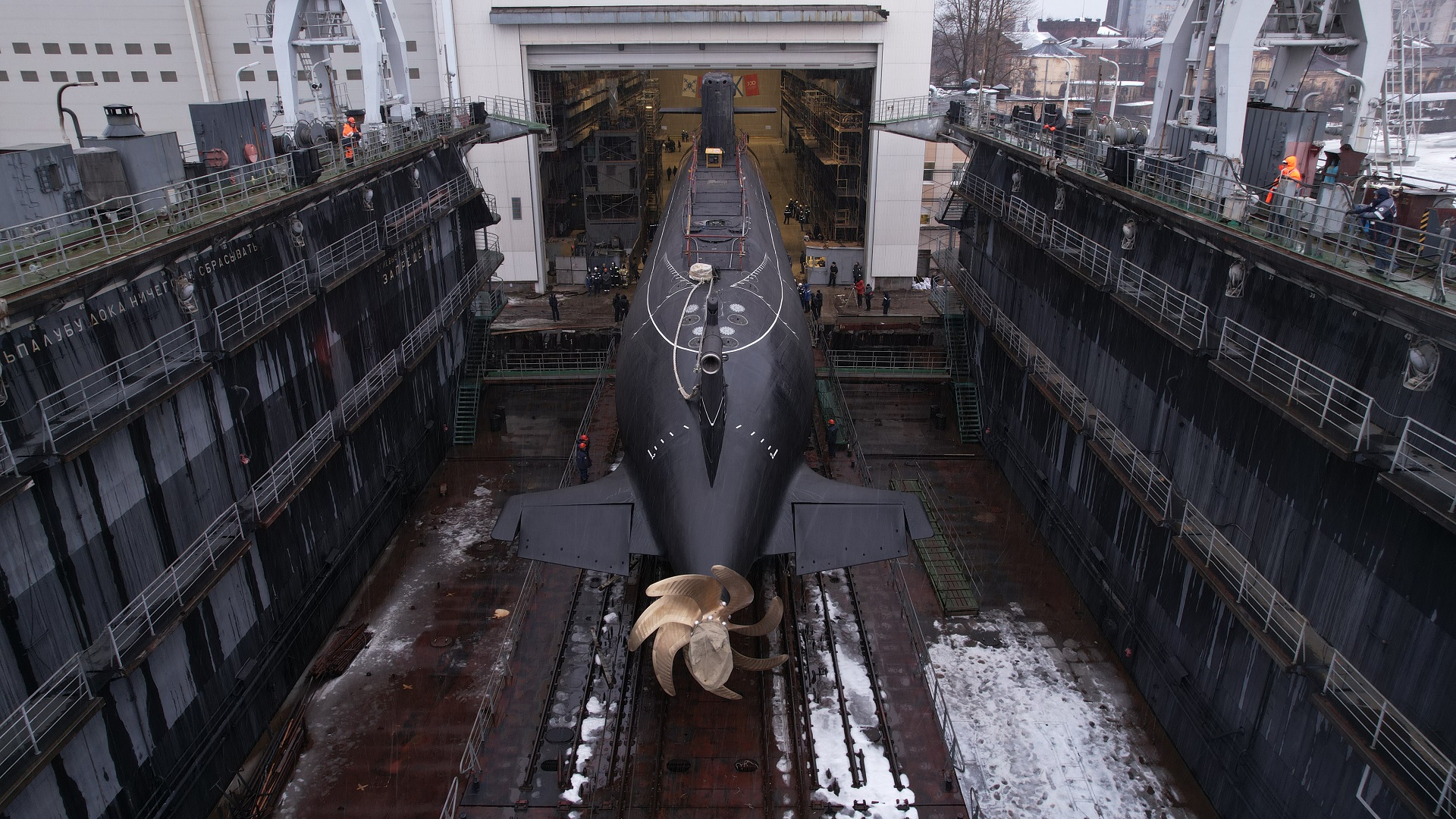 спуск на воду подводной лодки "Великие Луки", Адмиралтейские верфи, судостроение, субмарина, подводная лодка
