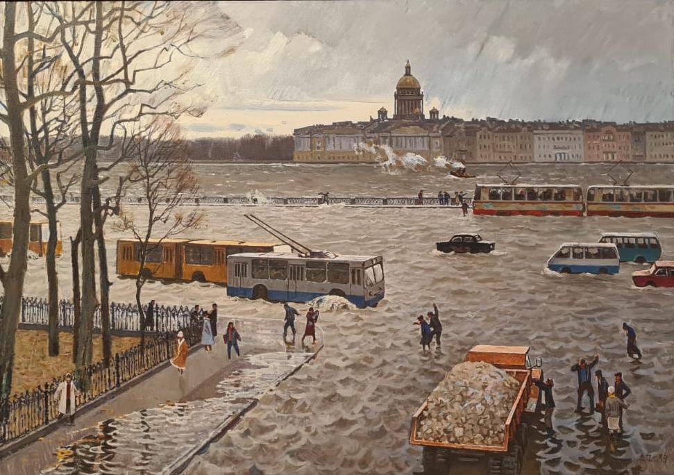 Подлянский А.Ю. Петербург. Наводнение 7 сентября 1977 года (1984)