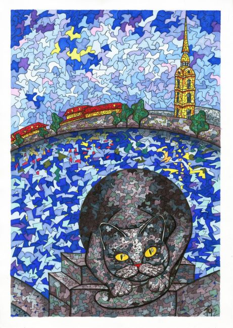 выставка живописи, Татьяна Чепакина, Мозаика питерских котов