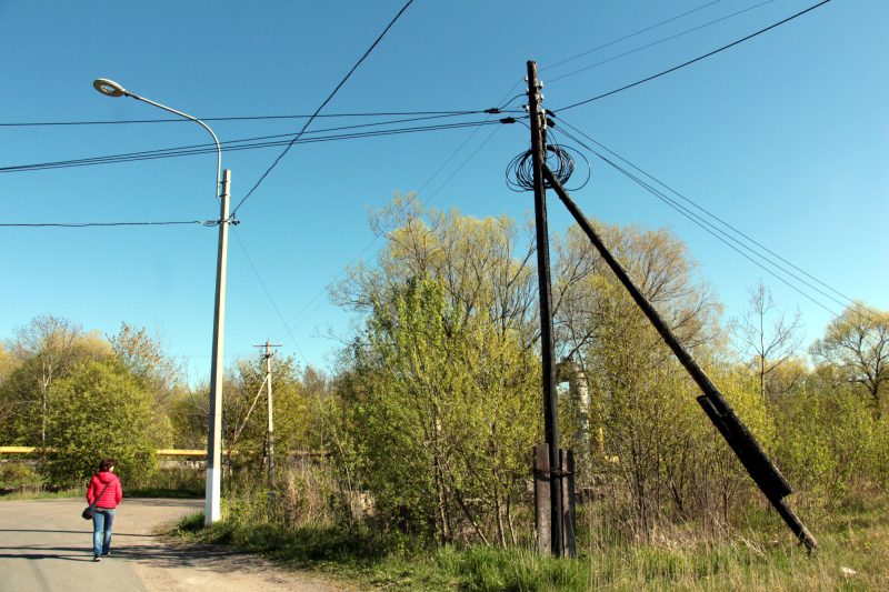 Кронштадт, Цитадельское шоссе, линии электропередач, ЛЭП