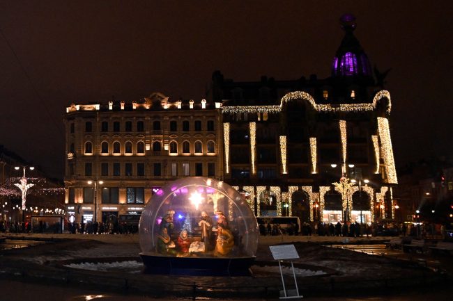 новогодняя ночь, новый год, вертеп у Казанского собора