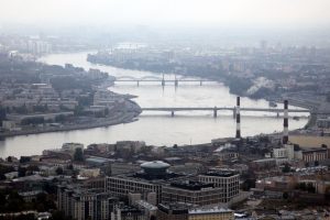 Нева, мост Александра Невского, Финляндский железнодорожный мост, Петербург с высоты