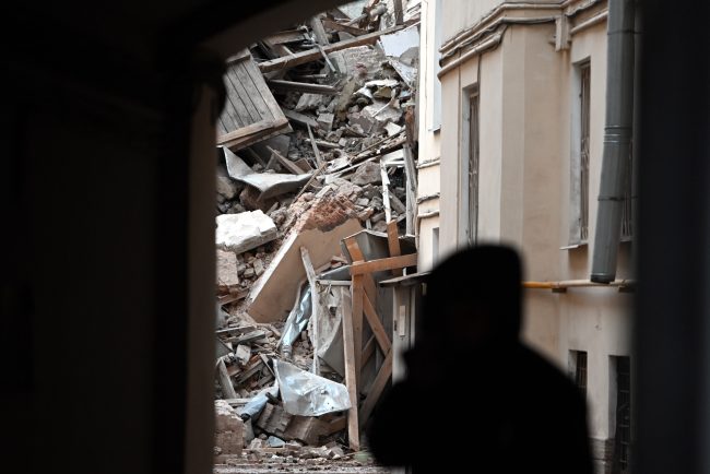 обрушение флигеля дома Семёнова, Гороховая улица 73, разрушенное здание