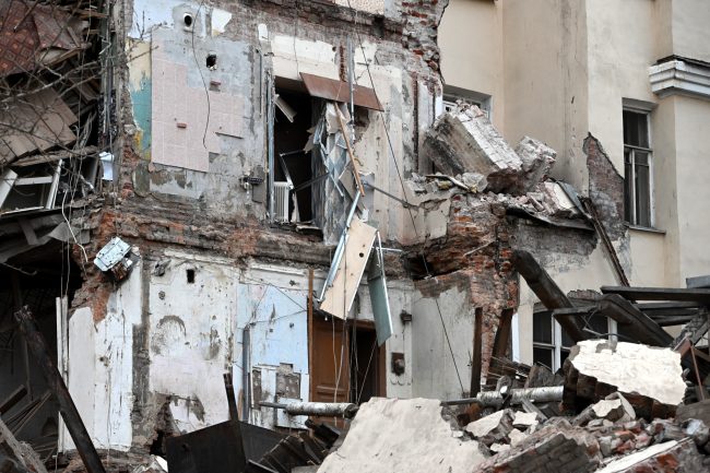 обрушение флигеля дома Семёнова, Гороховая улица 73, разрушенное здание