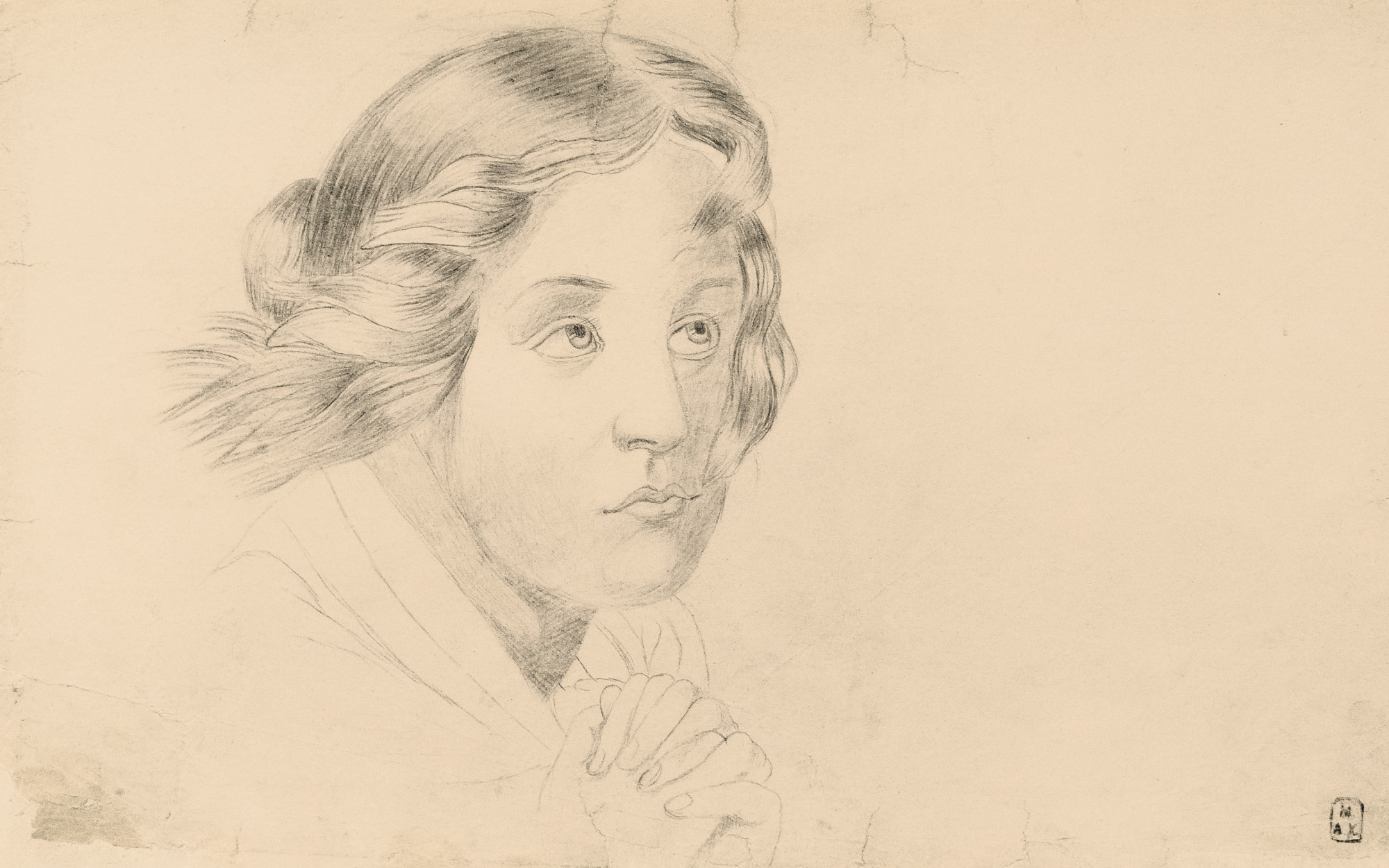 Исаак Бродский, Женская голова, рисунок