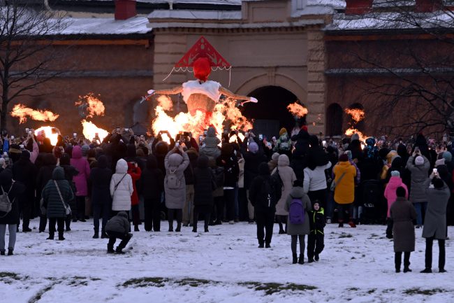 масленица, Петропавловская крепость, сожжение чучела