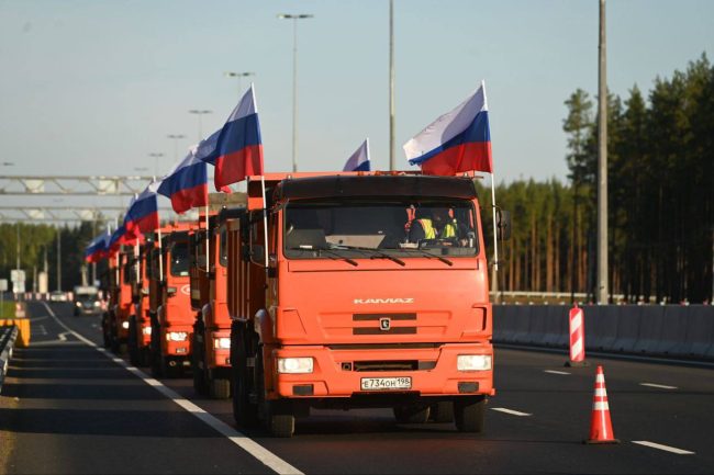 трасса Скандинавия, дорожное строительство, дороги, грузовики, автомобили