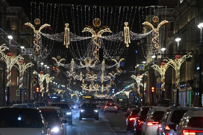 новогодние украшения, Невский проспект