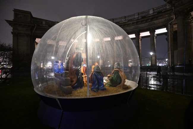 новогодние украшения, вертеп, Казанский собор