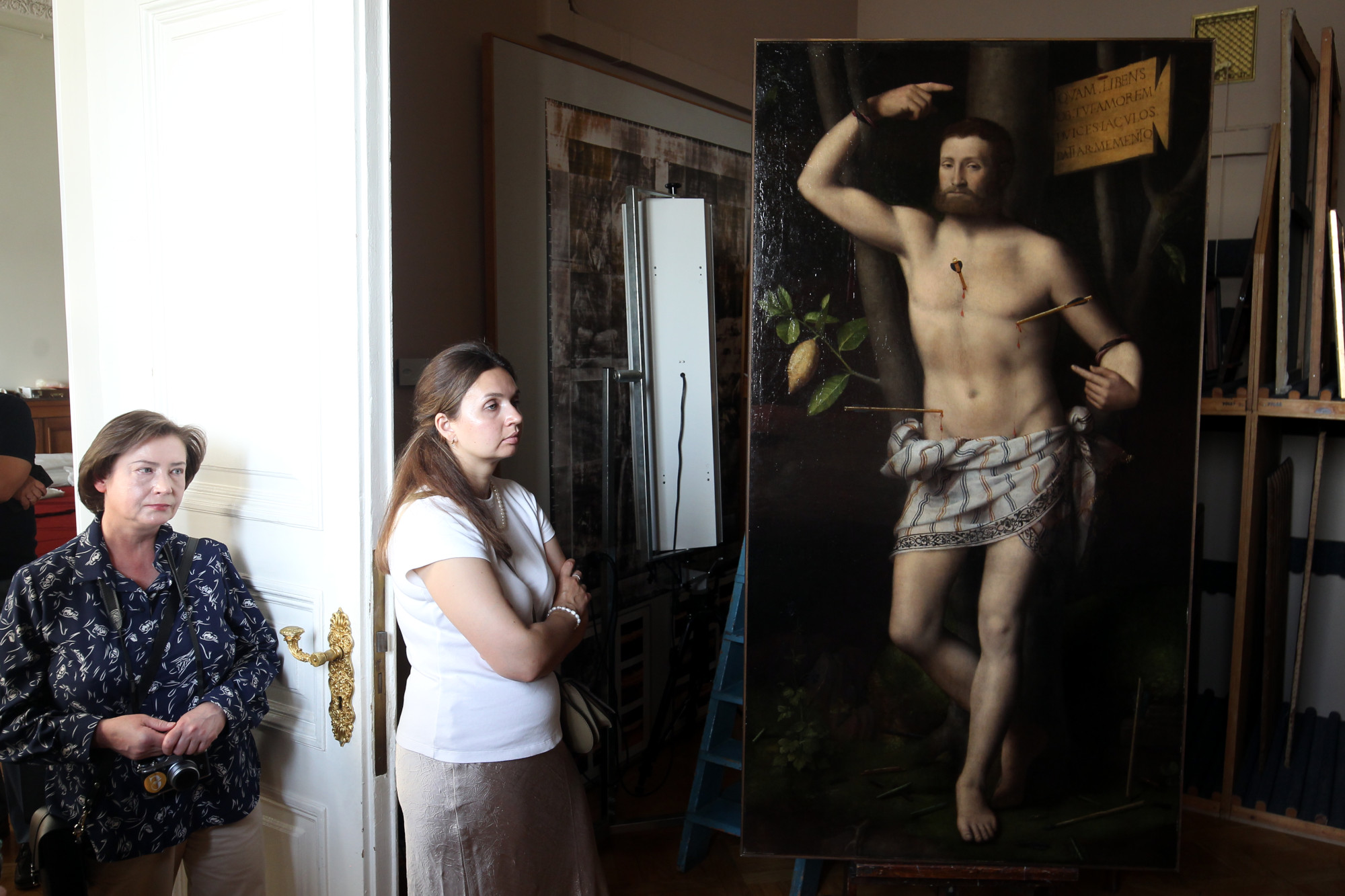 реставрация картины, Святой Себастьян, Бернардино Луини