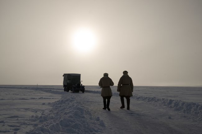 реконструкция автомобильного конвоя Дороги жизни, Ладожское озеро, Ленинградская область, ретроавтомобили