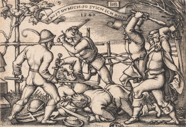 З. Бехам. "Крестьянская драка", гравюра