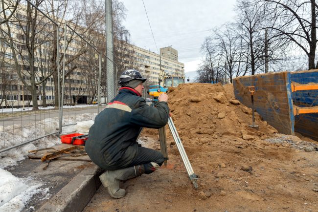 водопровод, реконструкция водовода, Васильевский остров, геодезист